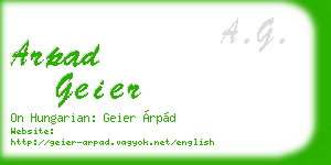 arpad geier business card