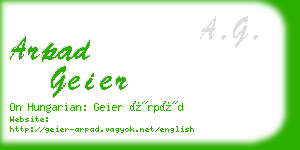 arpad geier business card